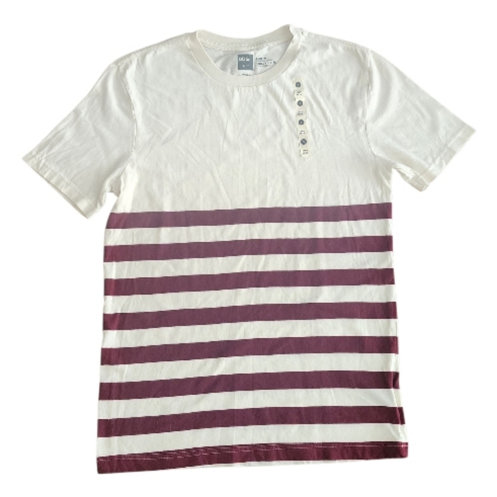 NWT BDG Urban Outfitters Cream and‎ Burgundy Crew Neck Slim Fit Tee Sz S